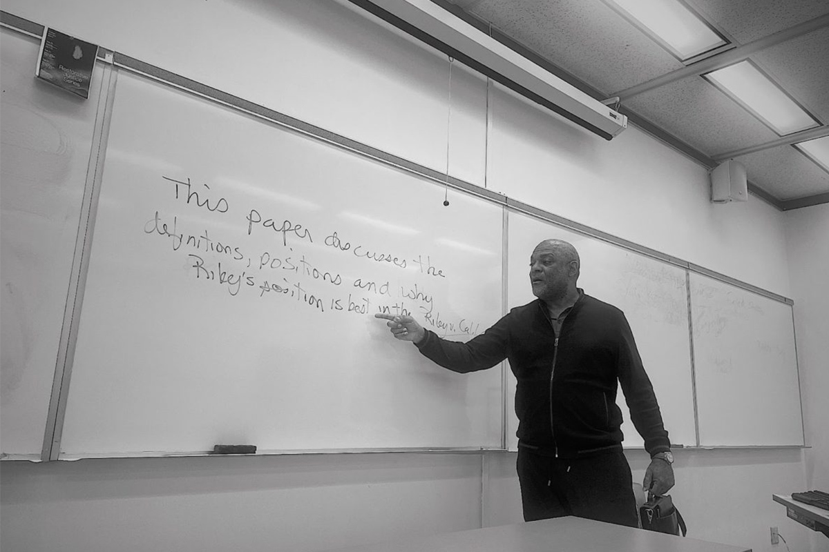 Seattle Central professor Carl Livingston teaching 