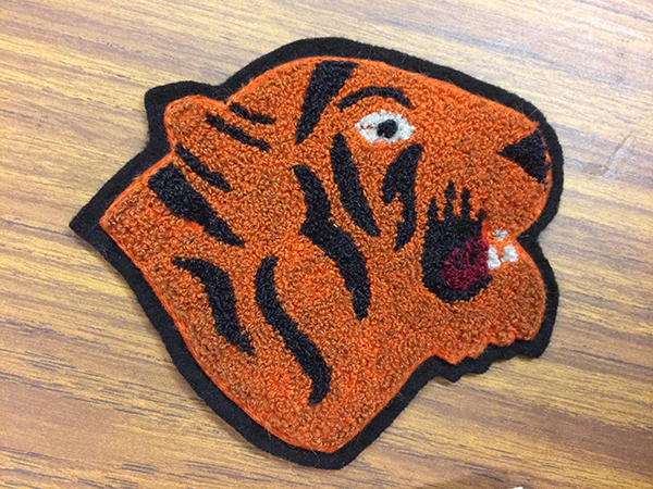 a historic Broadway High School patch of the Tiger mascot