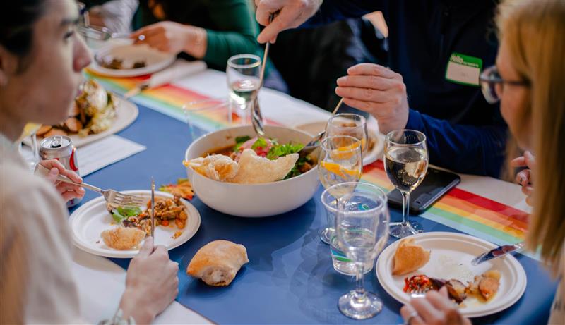 Community Dinner table setting that took place on October 25 