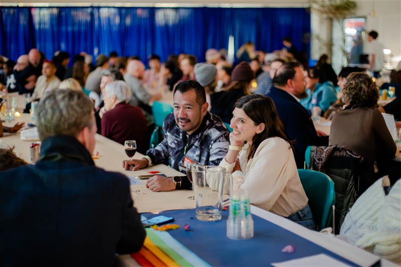 A picture featuring one of many couples who attended Community Dinner