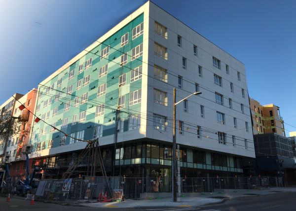 a picture of the Capitol Hill's Station House under construction