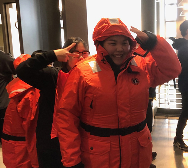students try survival gear at the academy