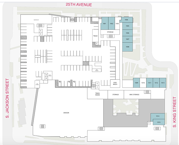 a blue print map of the Jackson Apartments