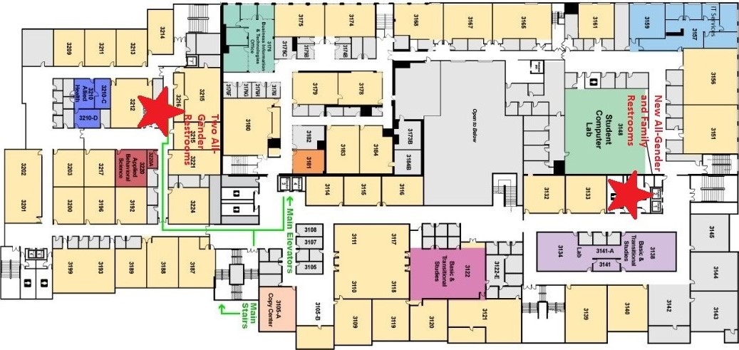 all gender restroom map third floor broadway edison building